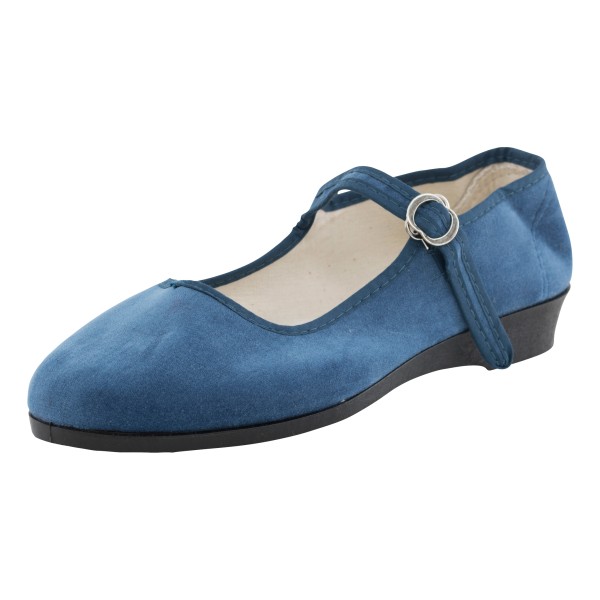 China Samtschuhe jeansblau