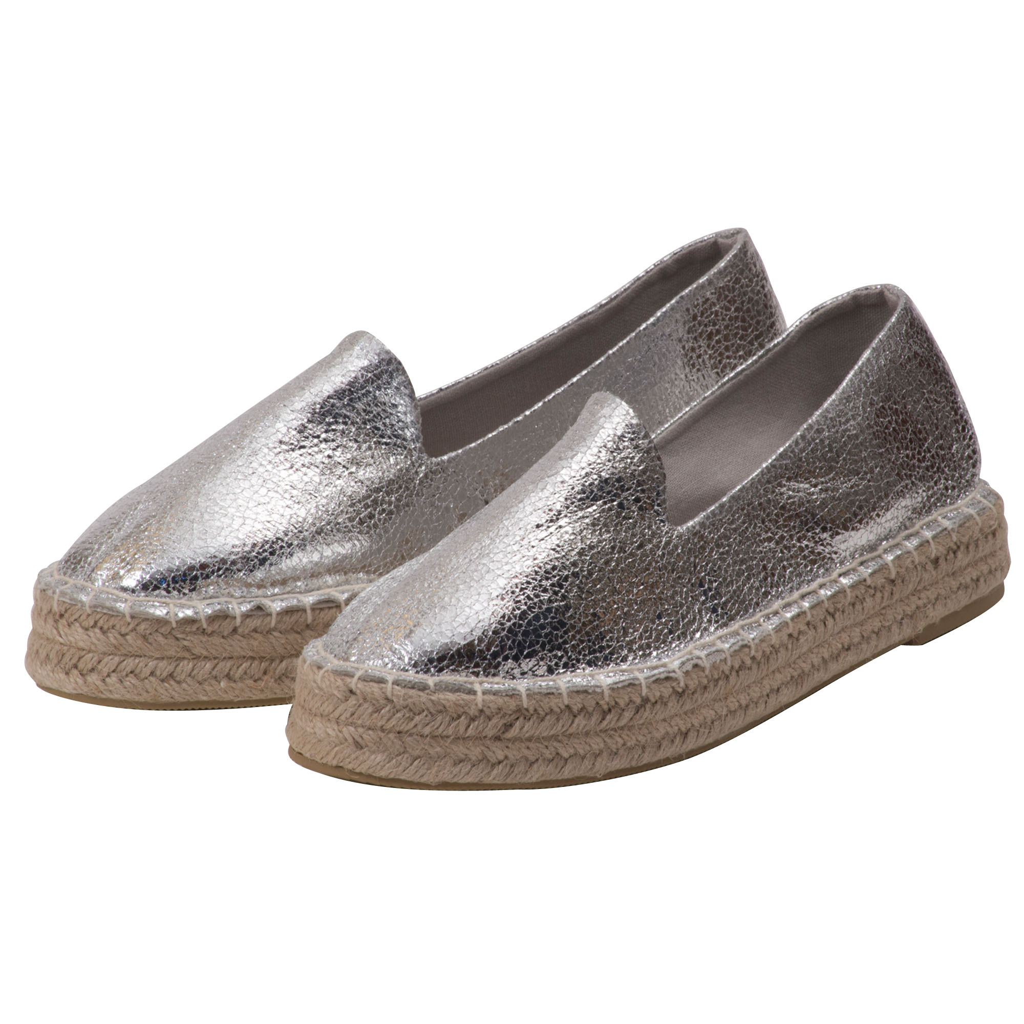 Espadrilles Damen metallic mit Plateausohle Espadrilles Shop No1